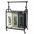 Oceanstar 3-Bag Rolling Laundry Sorter With Adjustable Hanging Bar, Bronze TLS1385-HG-COLOR